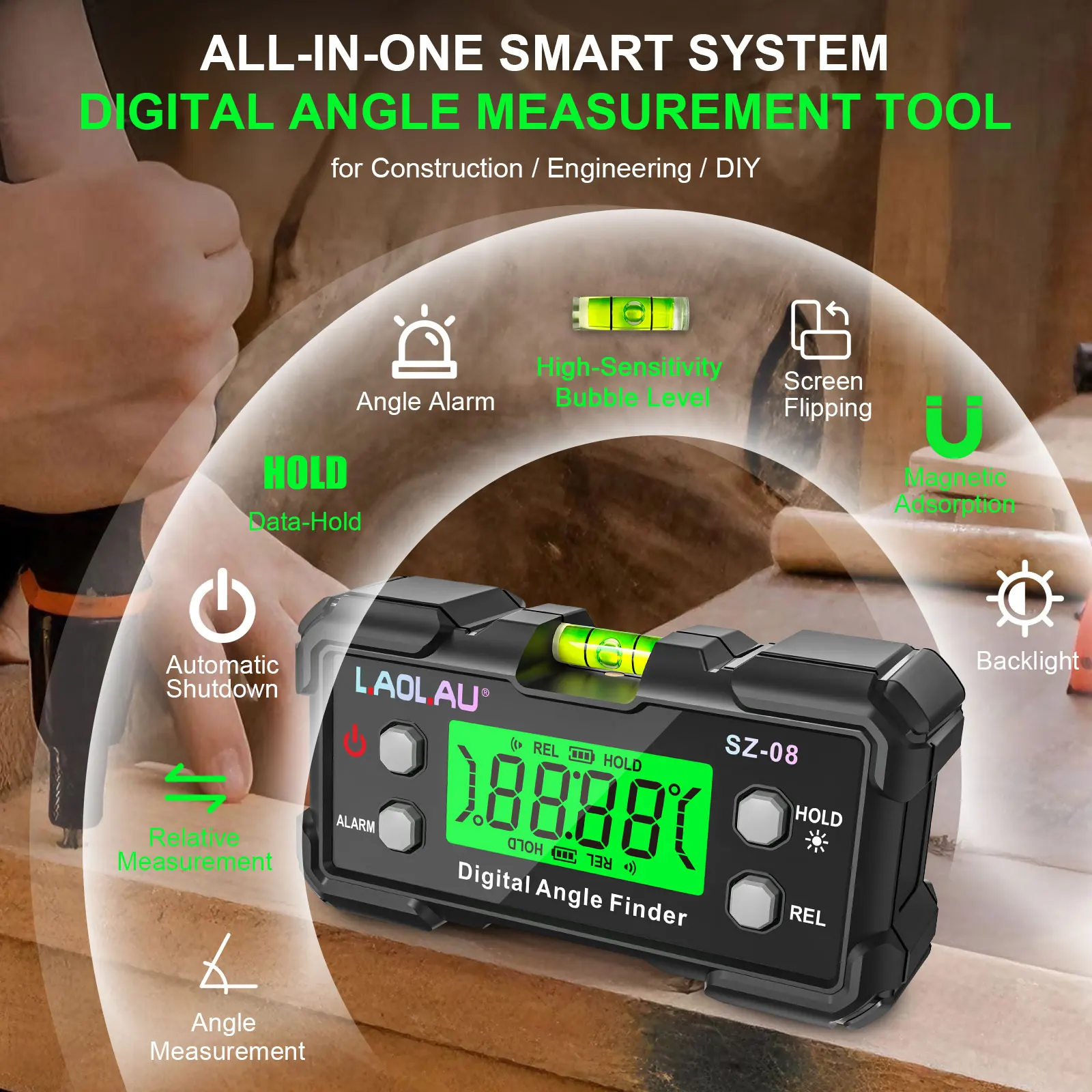 Digital Angle Gauge With Level - Diy Electronics Box 评论和价格