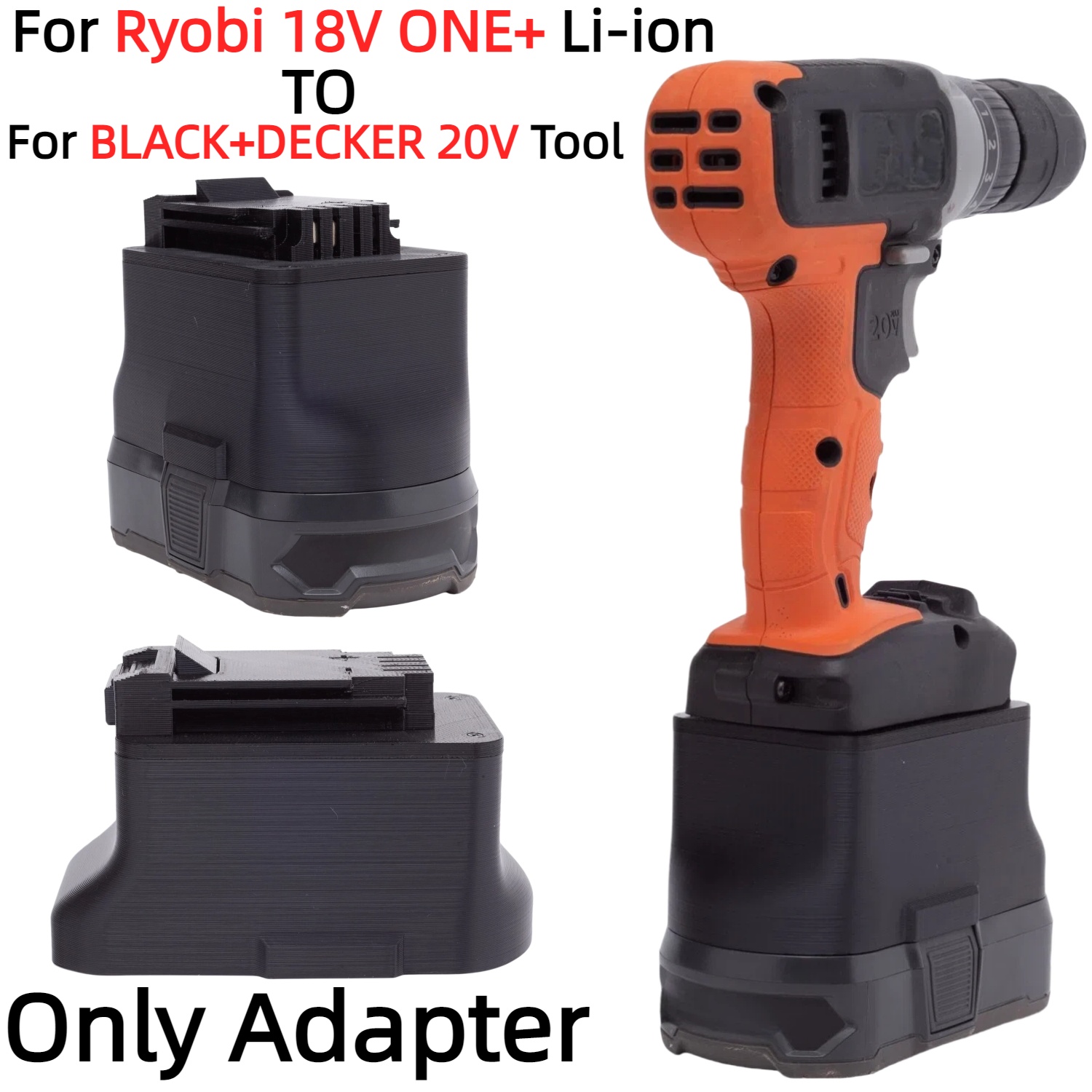 Battery Adapter for Ryobi 18V  - Black+Decker Tool Cordless 评论和价格